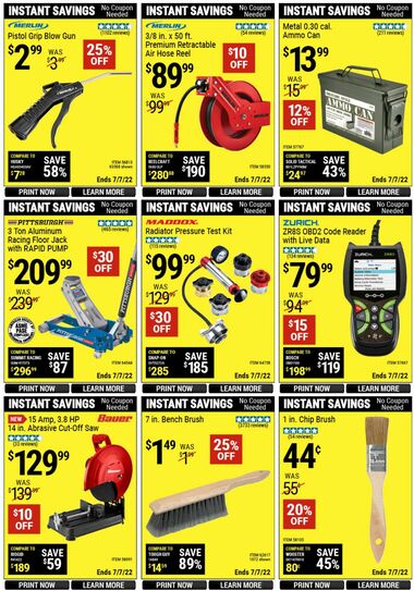 Harbor Freight Tools Instant Savings
