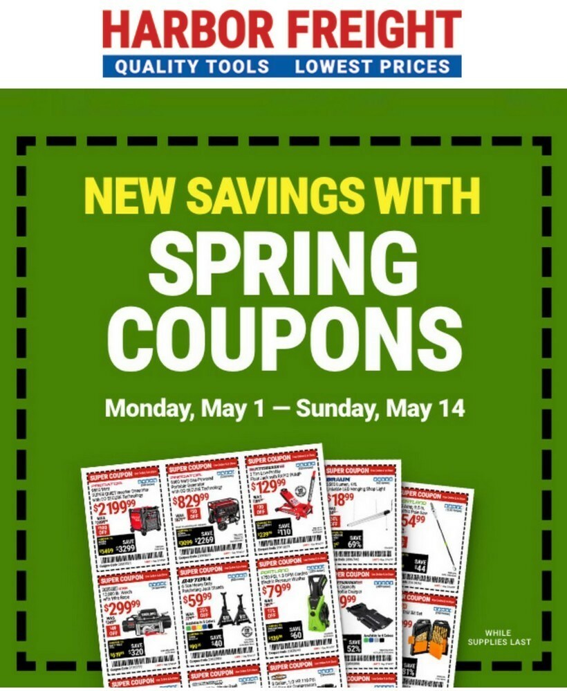 Harbor Freight Tools Best Offers & Special Buys from May 1
