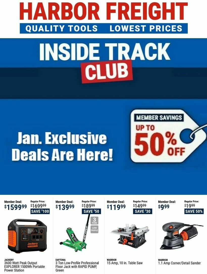 Harbor Freight Tools Inside Track Club Member Deals Best Offers