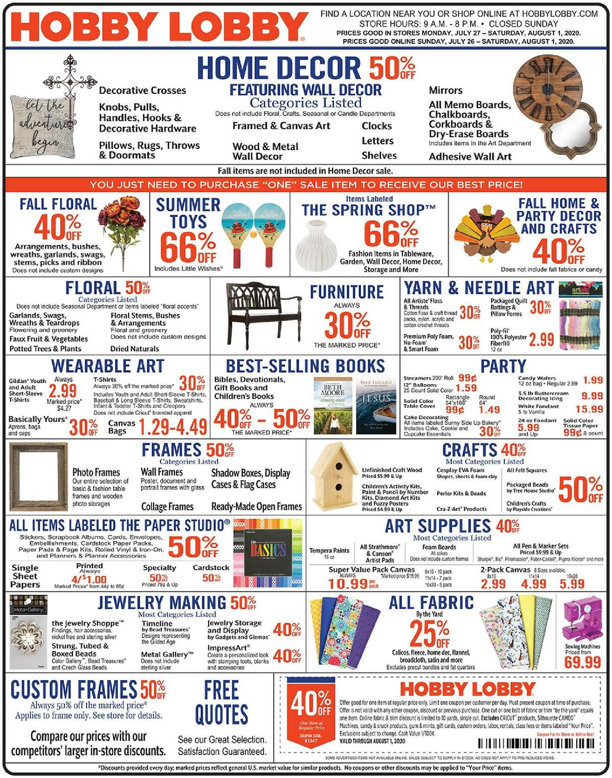 Hobby Lobby from July 26