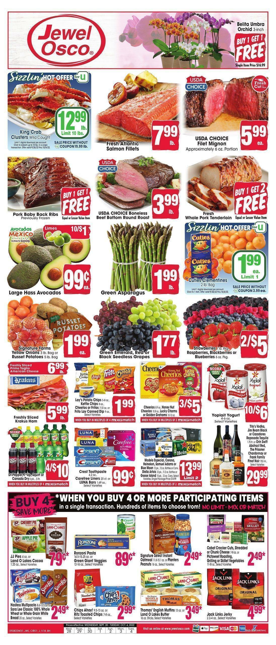 Jewel Osco Weekly Ad from September 28