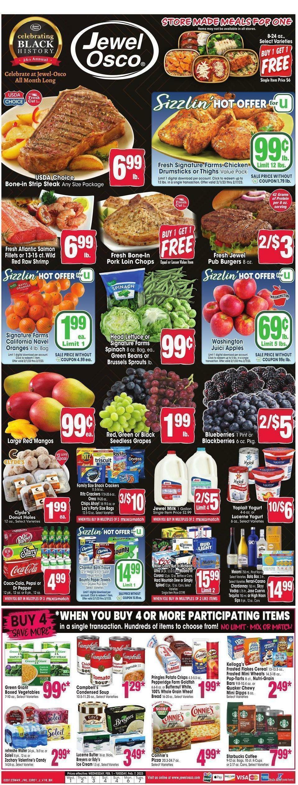 Jewel Osco Weekly Ad from February 1