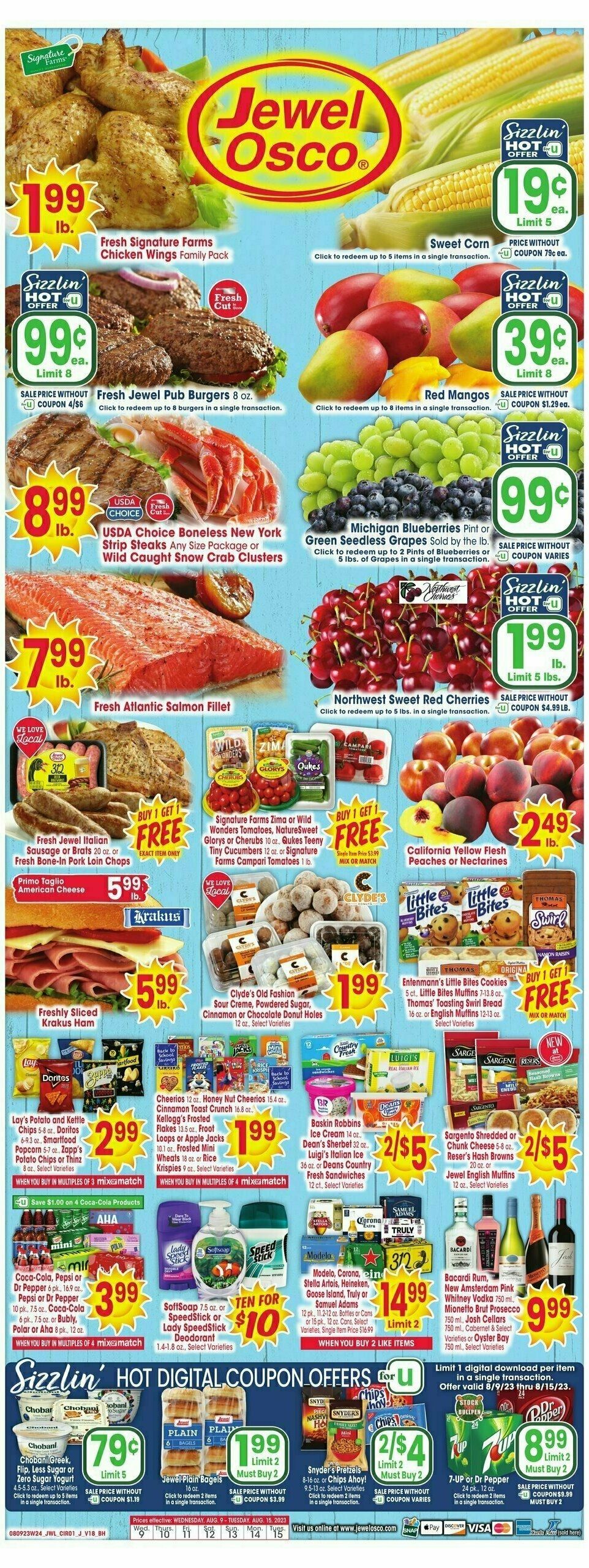 Jewel Osco Weekly Ad from August 9
