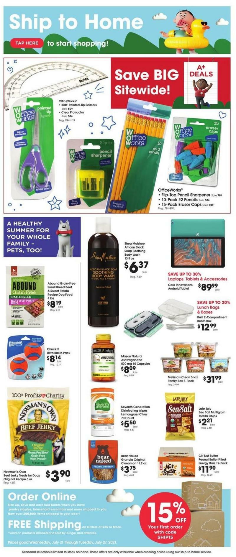 Kroger Ship to Home Weekly Ads & Special Buys from July 21