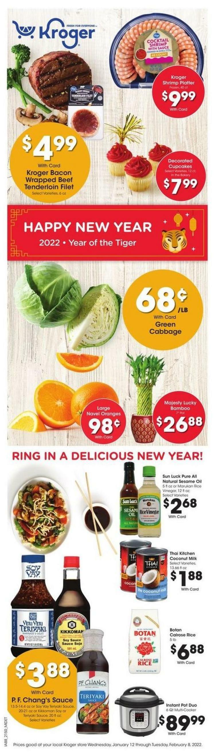 Kroger Lunar New Year Weekly Ads & Special Buys from January 12