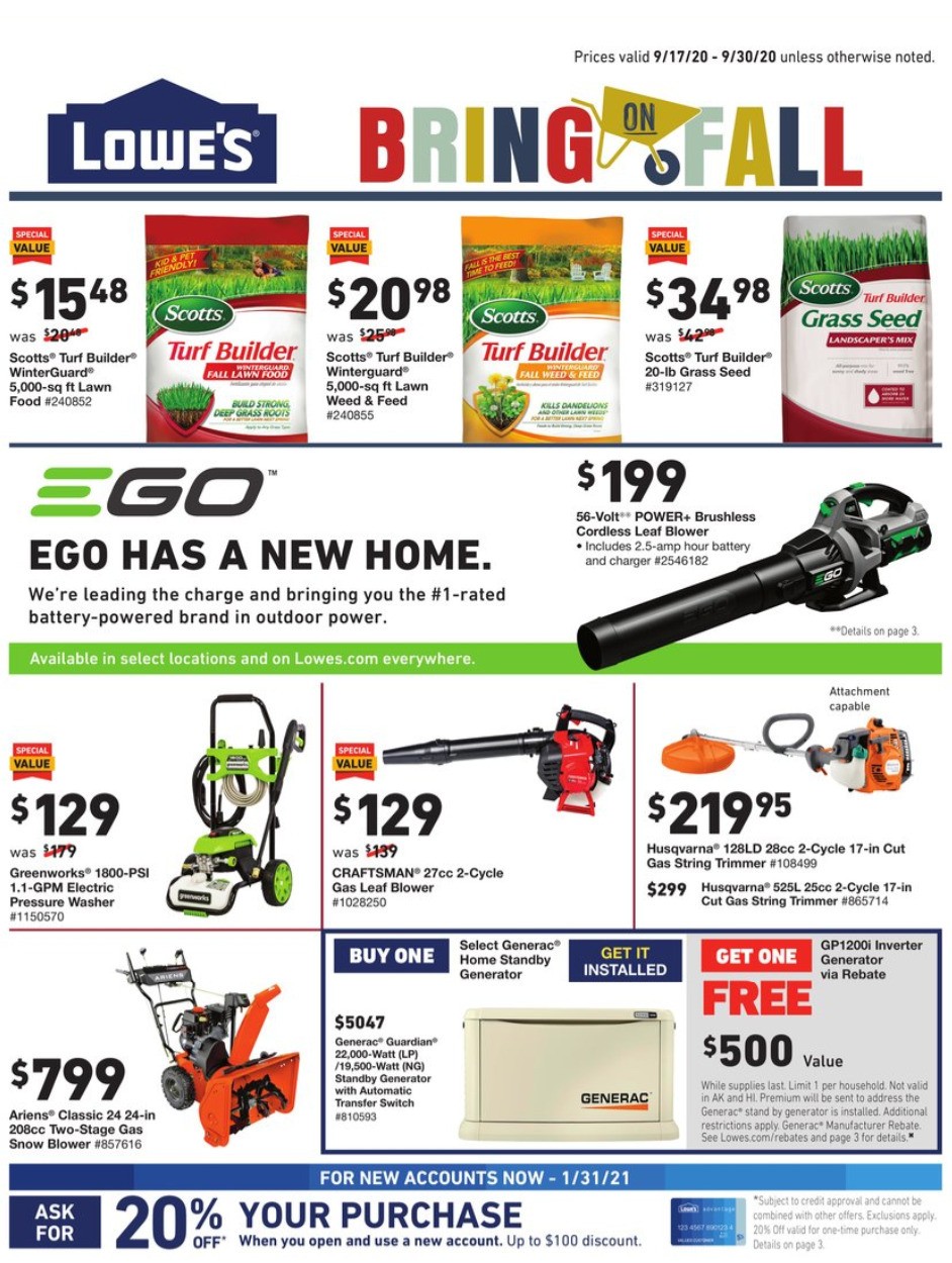 Lowe's In Store Promotion/DIY Weekly Ads & Deals from September 17