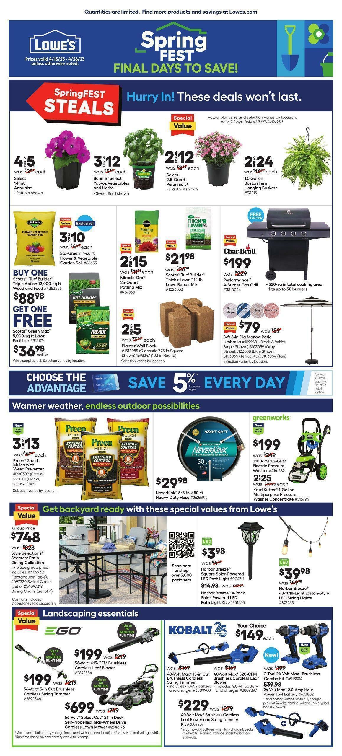 Lowe's Weekly Ads & Deals from April 13