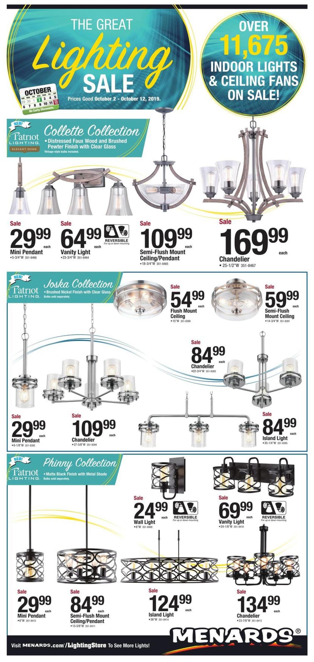 Menards Great Lighting Sale Weekly Ads & Special Buys from January 1