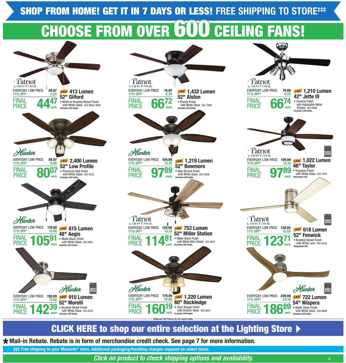 Menards Lighting and Fans Sale Weekly Ads & Special Buys for May 17