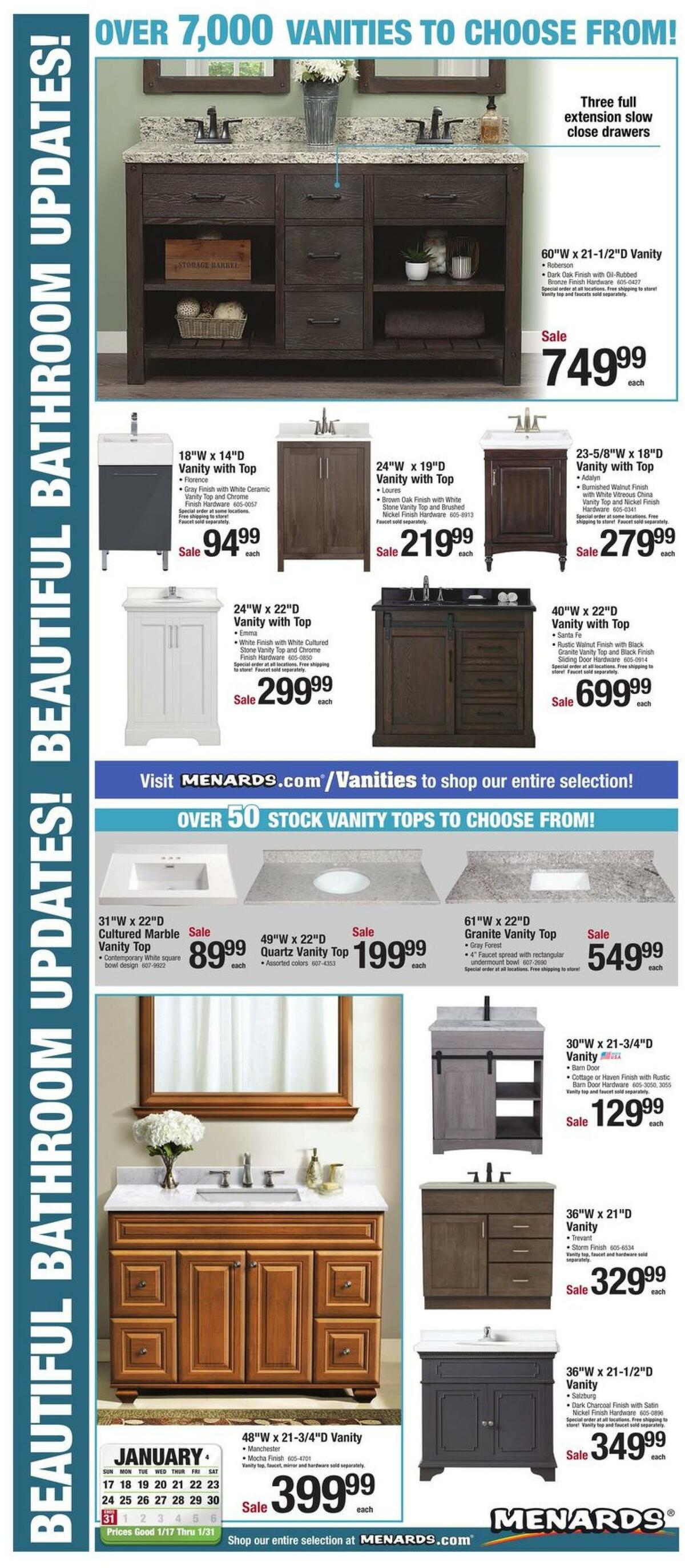Menards Bath Weekly Ads & Special Buys from January 17