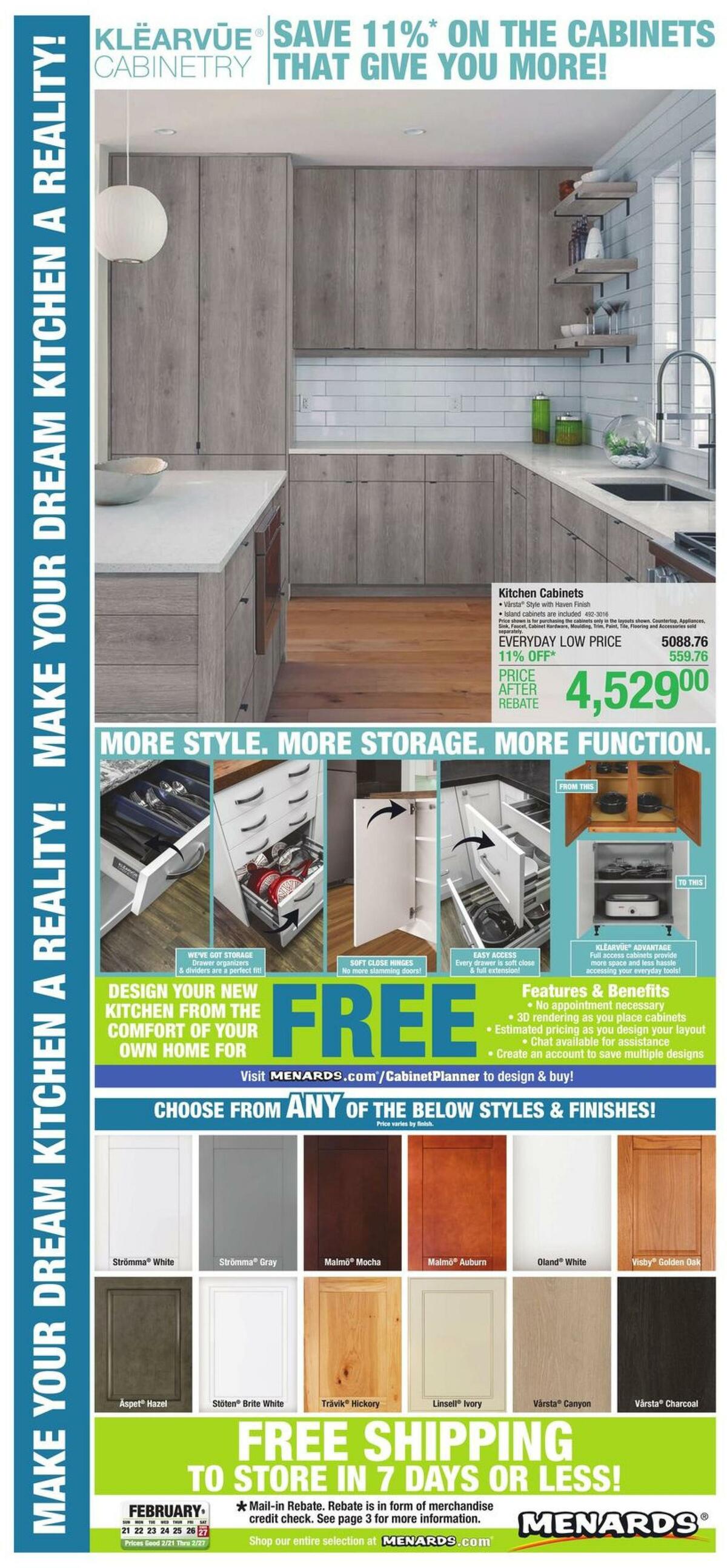 Menards Kitchen Weekly Ads & Special Buys from February 21