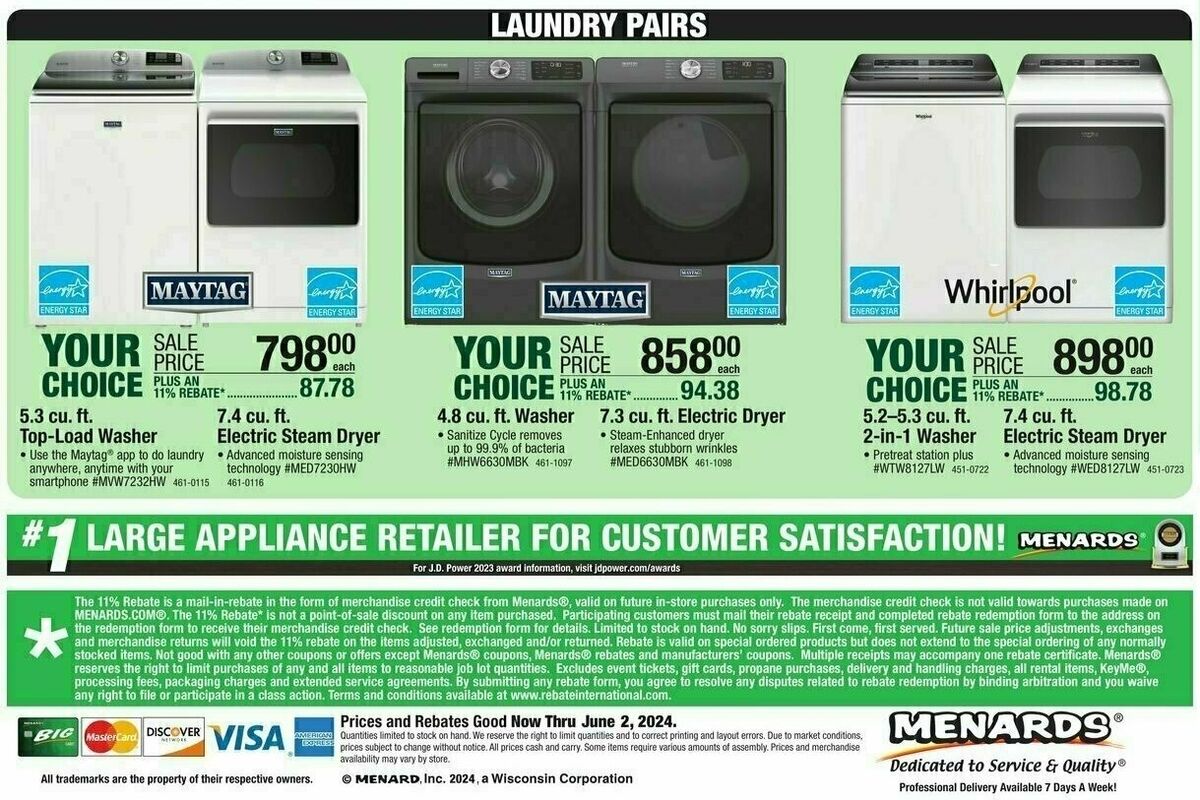 Menards Appliance Event Weekly Ads & Special Buys from May 22 Page 2