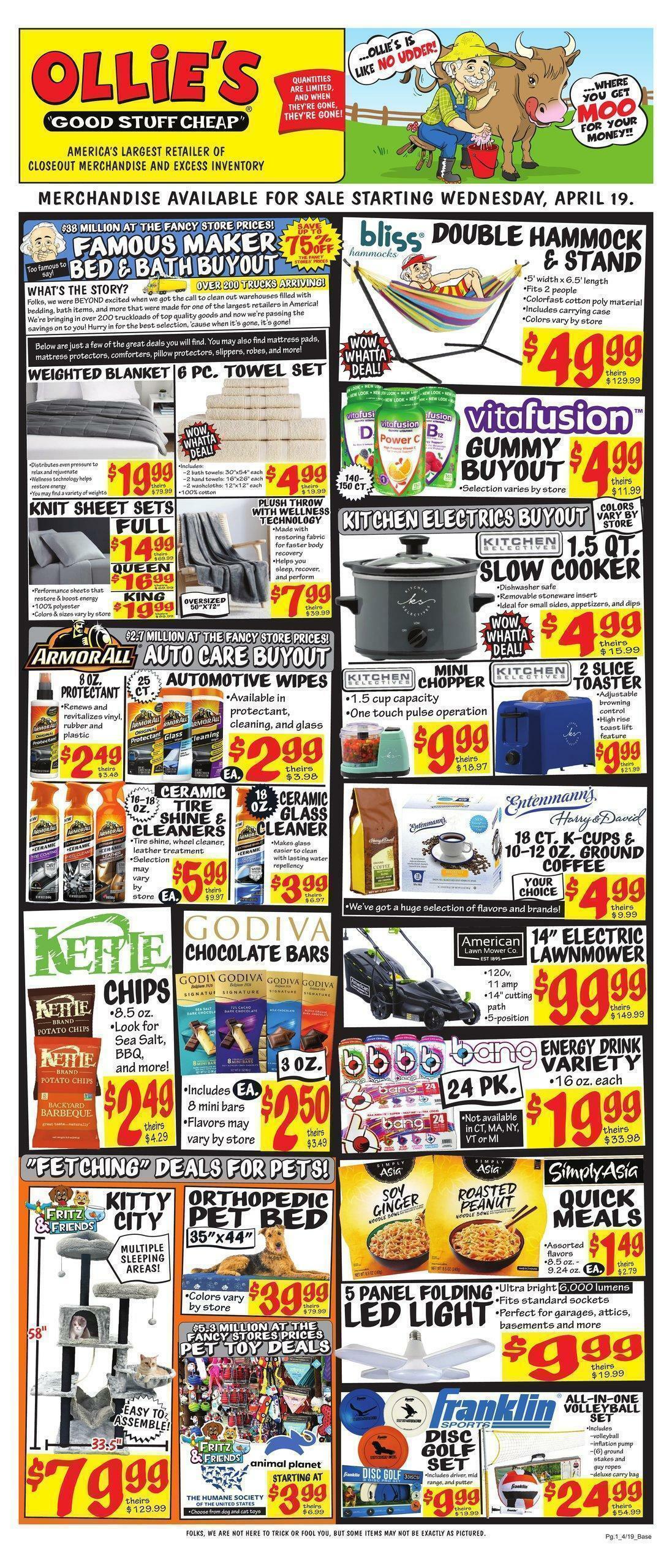 Ollie's Bargain Outlet Outlet Weekly Ad from April 19