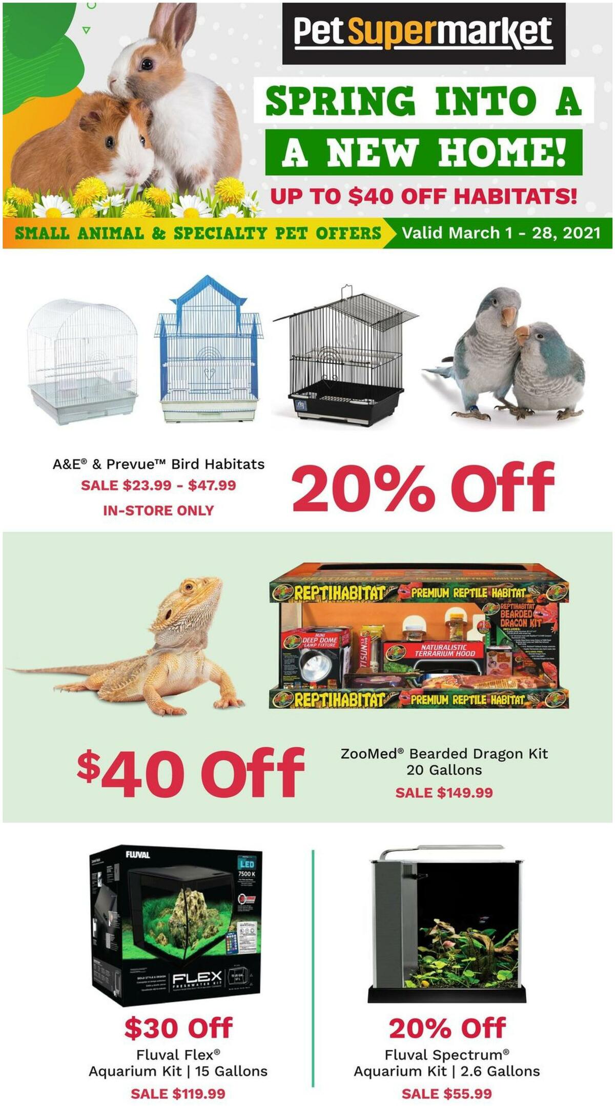 Pet Supermarket Up to 40 Off Animal Habitats Local Ad & Deals from March 1