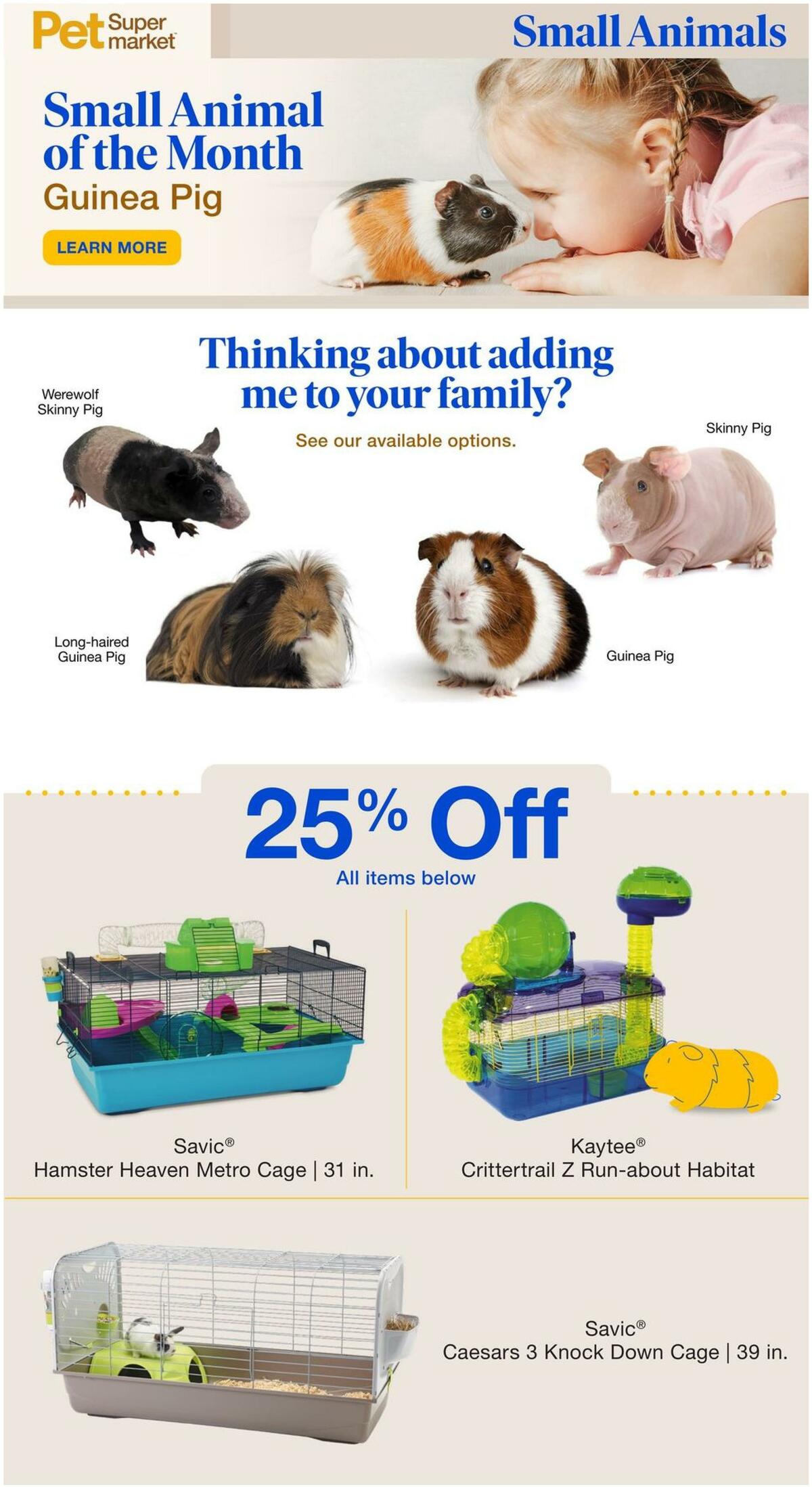 Pet Supermarket Guinea Pig Specials Local Ad & Deals from February 1