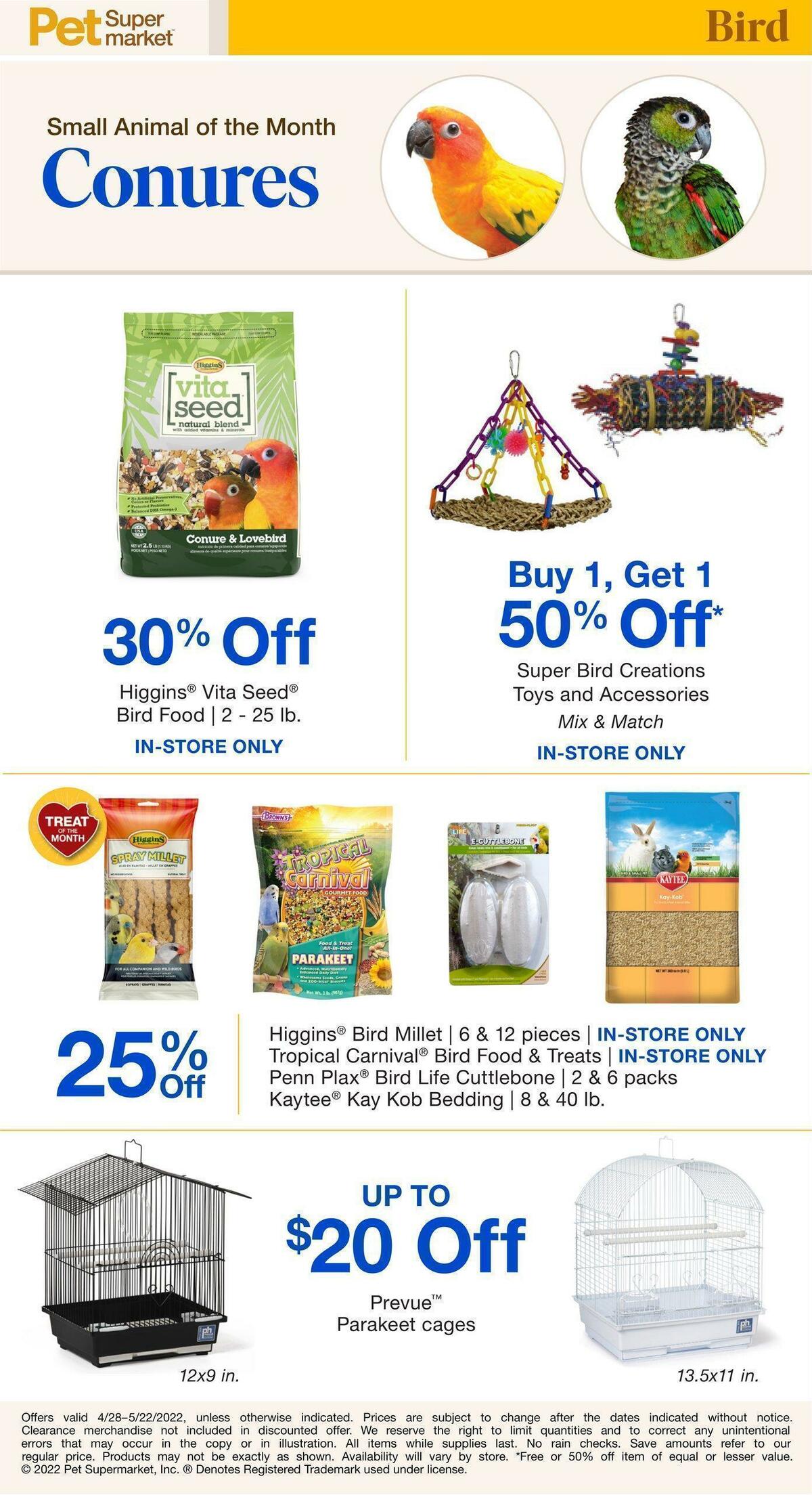 Pet Supermarket Bird Specials Local Ad & Deals from April 28