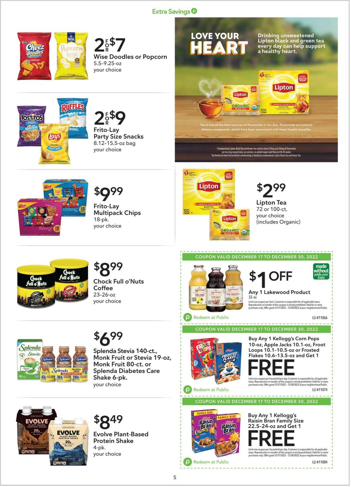Publix Extra Savings Weekly Ad from December 17 - Page 5