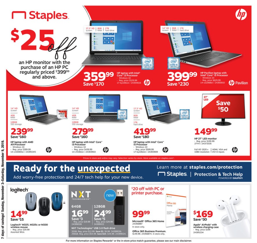 Staples Staples weekly ad from November 3