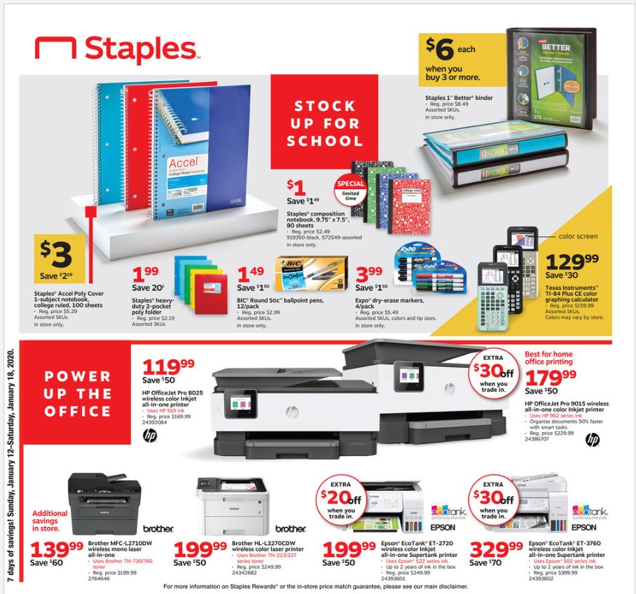 Staples Staples weekly ad from January 12