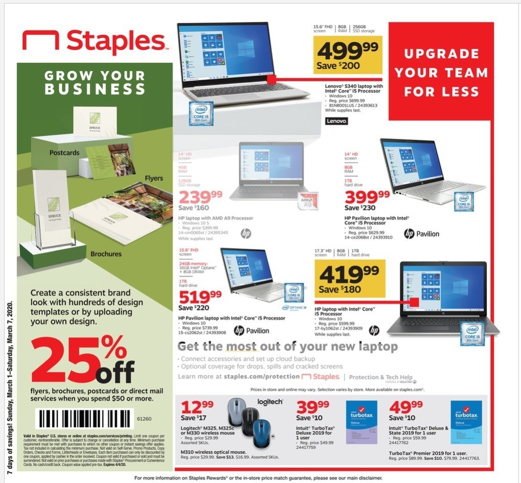Staples Staples weekly ad from March 1