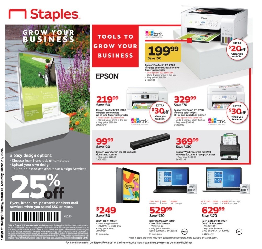 Staples Staples weekly ad from March 15