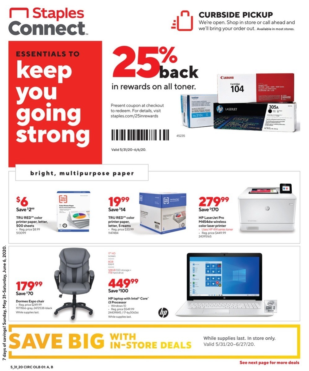 Staples Staples weekly ad from May 31