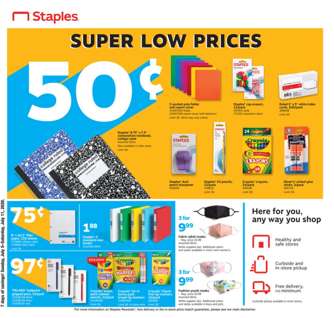 Staples Staples weekly ad from July 5
