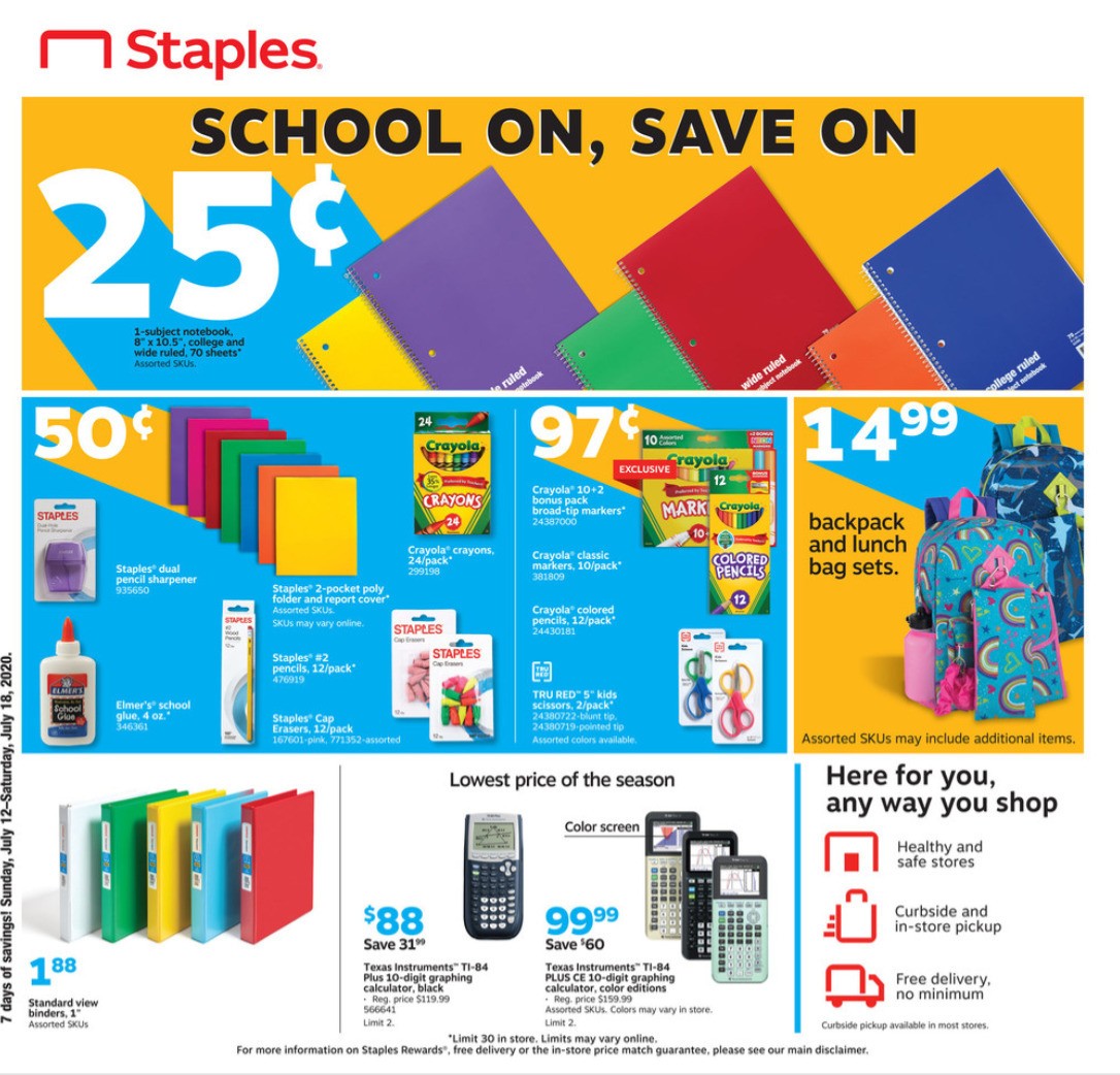 Staples Staples weekly ad from July 12