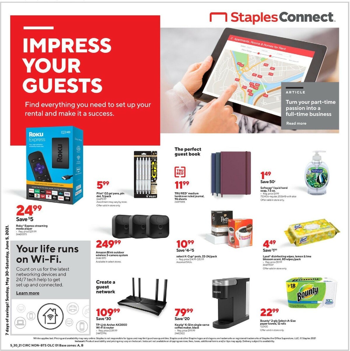 Staples Staples weekly ad from May 30