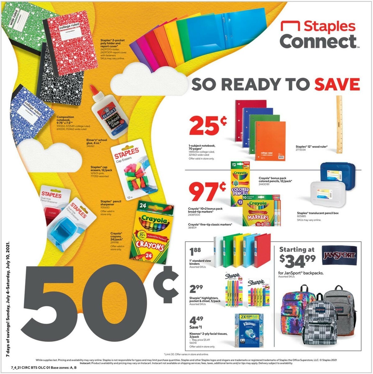 Staples Staples weekly ad from July 4