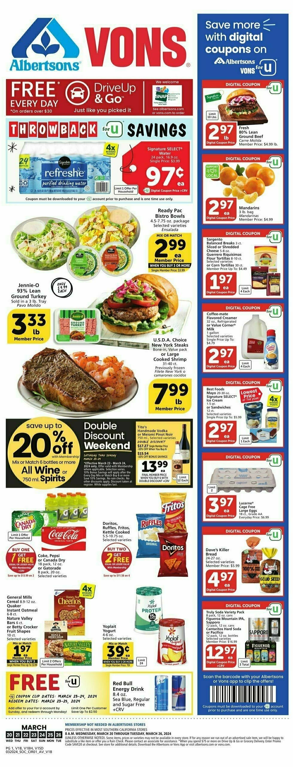 Vons Weekly Ad from March 20